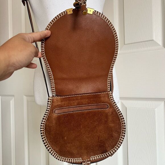 CHLOE Small Marcie Suede Saddle Bag Tan MSRP $1545 - Picture 3 of 8